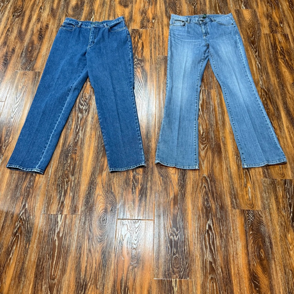Ralph Lauren Jeans Size 8 Bundle Womens Straight Flare Blue Denim 2 Pc